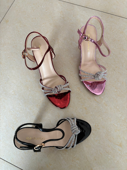 Ankle Strap Shiny Heels